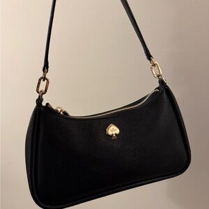 Kate Spade Black Shoulder Bag with Gold Accents